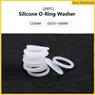 White Silicone O-Ring Washer CS3MM  OD10~68MM  Thickness 3mm VMQ Rubber Seal Ring Heat-Resistant Food Grade ปะเก็นแหวนยางซิลิโคน  เกรดอาหาร สีขาว