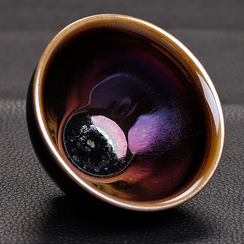 Obsidian แก้วชาเซรามิก เปลี่ยนสีตามอุณหภูมิ สี่สี รูปดอกไม้ สีฟ้า สําหรับทําสมาธิ [A010]