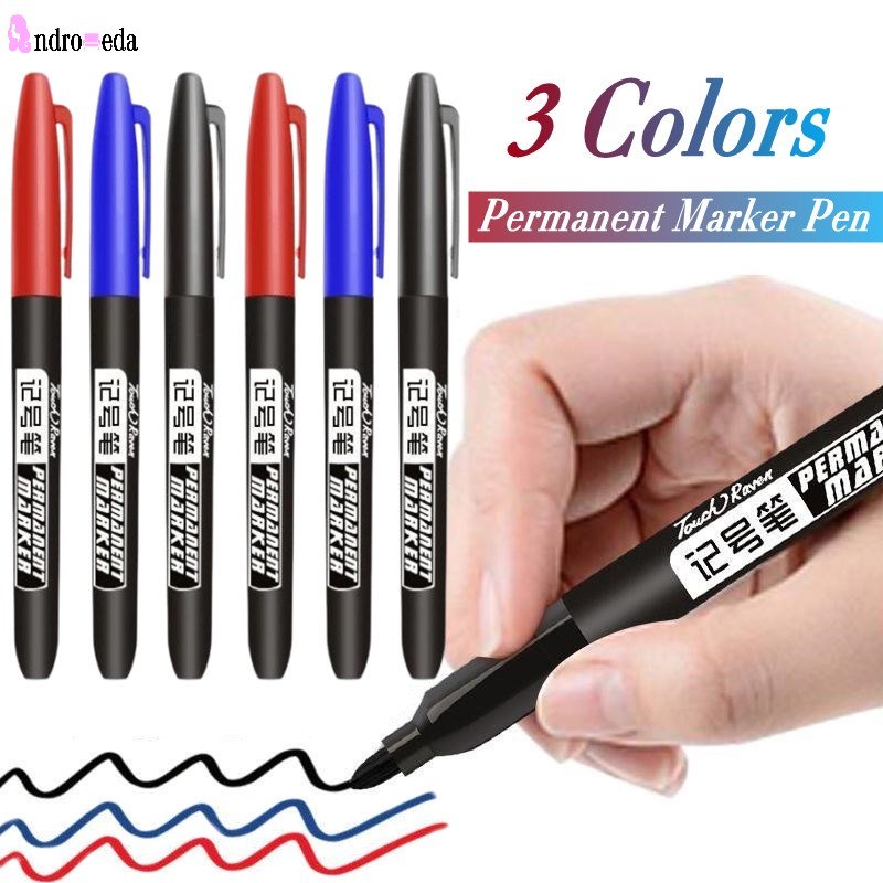 ปากกามาร์กเกอร์ อเนกประสงค์ กันน้ํา ขนาดกลาง 1.5 มม. สีดํา สีฟ้า สีแดง สําหรับอุปกรณ์ศิลปะ เครื่องเขียน