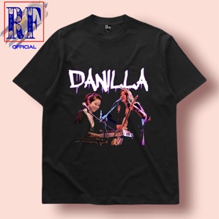 Danila เสื้อยืด ผ้าฝ้าย แขนสั้น พิมพ์ลาย DANILLA RIYADI BOOTLEG indie music VINTAGE สีดํา โอเวอร์ไซซ์ สําหรับผู้ชาย ผู้ห