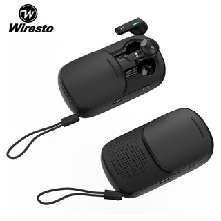 Wiresto 2 In 1 หูฟังบลูทูธไร้สาย 5.0 พร้อมไฟฉาย ลําโพงบลูทูธ พร้อมเอียร์บัด ลําโพงขนาดเล็ก หูฟังบลูทูธไร้สาย เหมาะสําหรับการเดินทางกลางแจ้ง