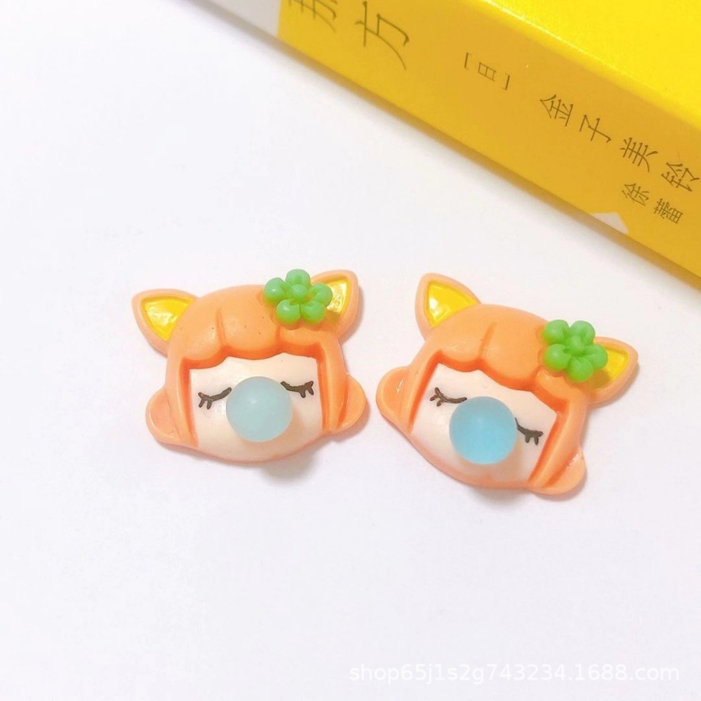 สติกเกอร์เรซิ่น ลายการ์ตูนเด็กผู้หญิงน่ารัก DIY สําหรับติดตกแต่งโทรศัพท์มือถือ กิ๊บติดผม ตู้เย็น