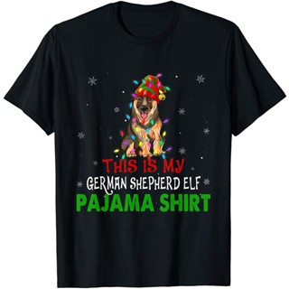 German Shepherd Christmas Dog Hat Elf Gift For Dog Dad Mom T-Shirt_02