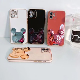 เคสโทรศัพท์มือถือ ชุบหรูหรา มีขาตั้งในตัว สําหรับ iPhone 14 Plus 14Pro Max13 Pro 11 Pro Max