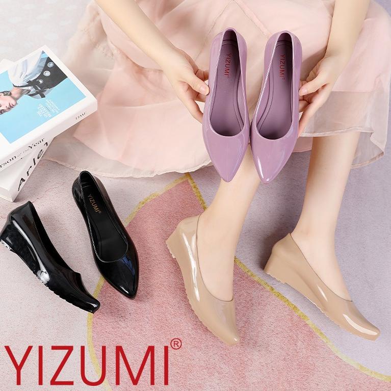 รองเท้าเวดจ์เจลลี่สําหรับผู้หญิงสุดฮิต | Yizumi รองเท้าทํางานผู้หญิง l L5