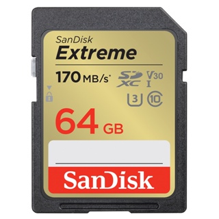 SanDisk Extreme SD Card SDXC 64GB Speed 170MB/s เขียน 80MB/s (SDSDXV2-064G-GNCIN ) เมมโมรี่ การ์ด ประกัน Lifetime Synnex