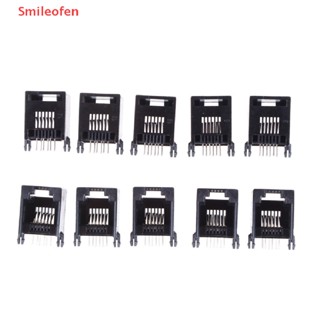 [Smileofen] ใหม่ ซ็อกเก็ตแจ็คเครือข่ายคอมพิวเตอร์ PCB RJ11 RJ12 6P6C 10 ชิ้น ต่อชุด