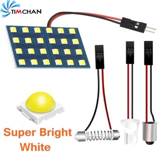 ชุดหลอดไฟ 12V 3030 มีกาวในตัว 12 24 48 SMD LED สีขาว สําหรับติดตกแต่งภายในรถยนต์