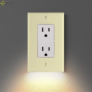 ฝาครอบเต้าเสียบไฟกลางคืน LED พร้อมไฟกลางคืน สําหรับติดผนังบ้าน