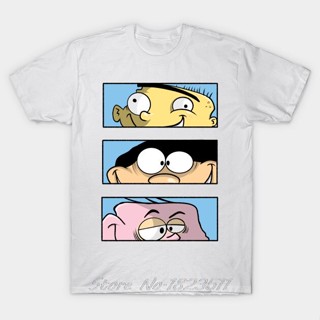 เสื้อยืดคอกลม แขนสั้น ผ้าฝ้าย พิมพ์ลายอนิเมะ Ed Edd N Eddy สไตล์ฮิปฮอป ฮาราจูกุ แฟชั่นฤดูร้อน สําหรับผู้ชาย และผู้หญิง