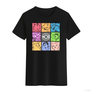 ✥❇ INS Digimon DigiSquad Assemble T-shirt For Men Women Black White Tees Round Neck Unisex T Shirt Tops Fashion_01