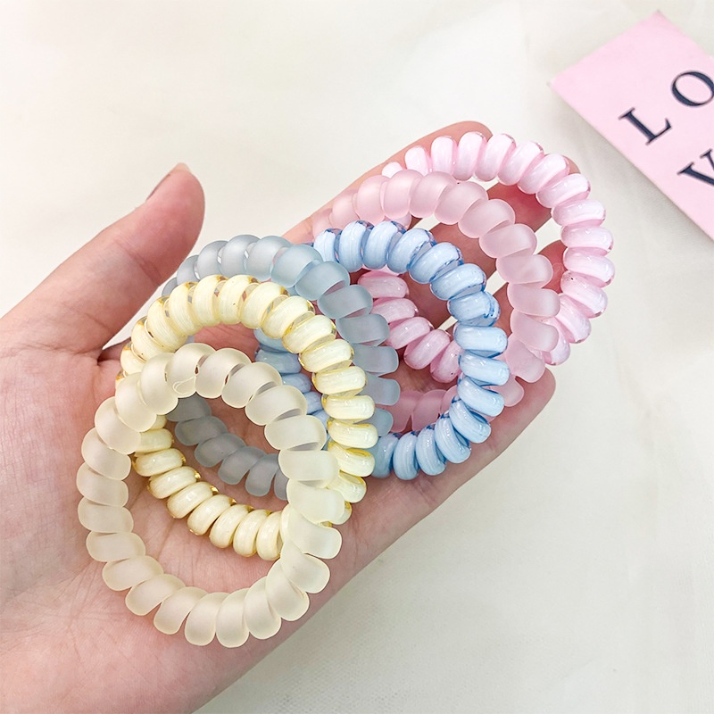 2 ชิ้น ผู้หญิง ใหม่ ยางรัดผม ในการ์ด สีลูกกวาด ใส ฝ้า โทรศัพท์ ลวด ยางรัดผม ที่เรียบง่าย และไร้รอยต่อ สายหนัง เชือกคาดศีรษะ เครื่องประดับผม