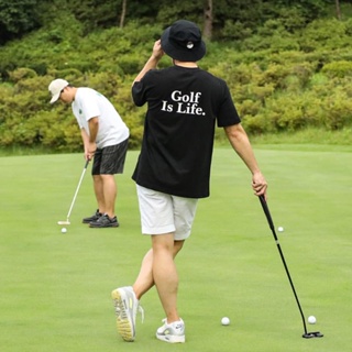 เสื้อยืดคอกลม แขนสั้น ผ้าฝ้าย ทรงหลวม พิมพ์ลาย Malbon Golf Golf สําหรับผู้ชาย และผู้หญิง