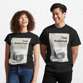 เสื้อยืดคอกลม เสื้อยืดแขนสั้น เสื้อไม่ต้องรีด เสื้อยืดไม่ต้องรีด The National - Trouble Will Find Me Classic T-Shirt 82