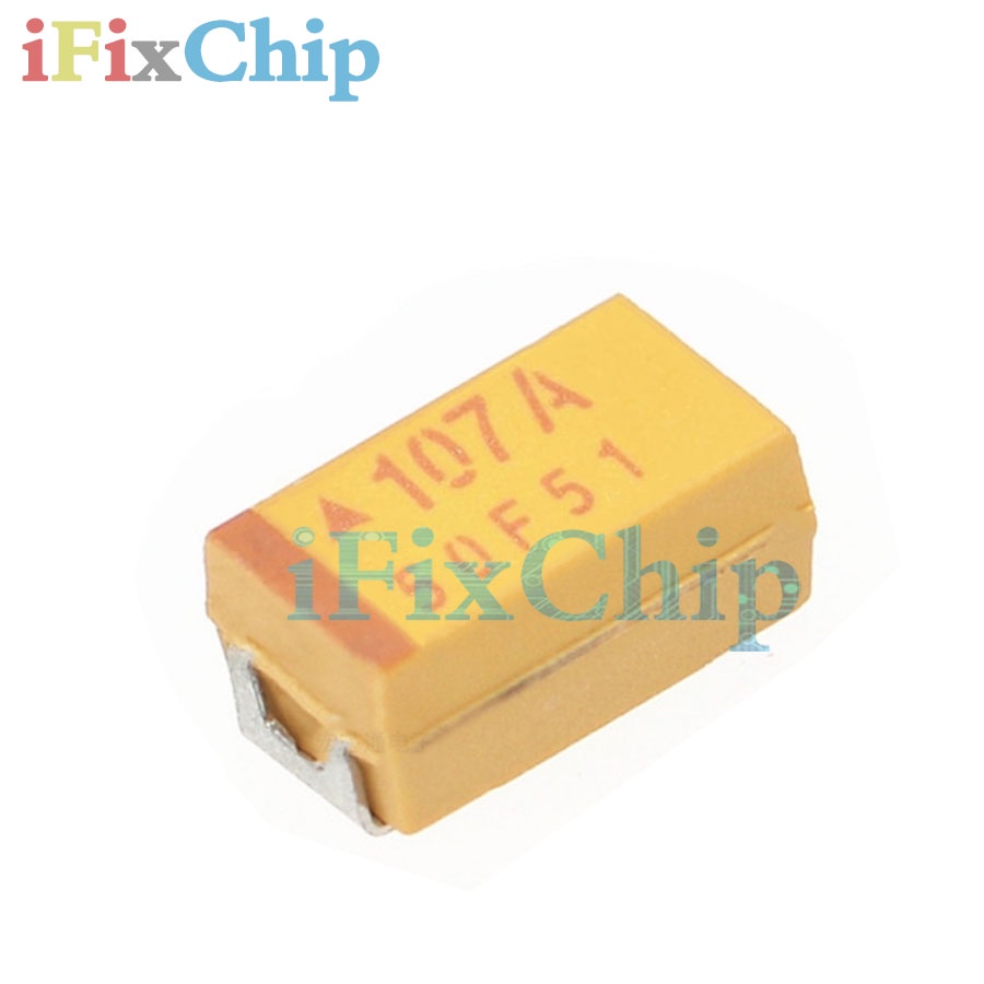 50 ชิ้น 新 Patch Tantalum Capacitor 10V100UF 107A 100UF 10v C6032 ประเภท C 1812 สีเหลือง