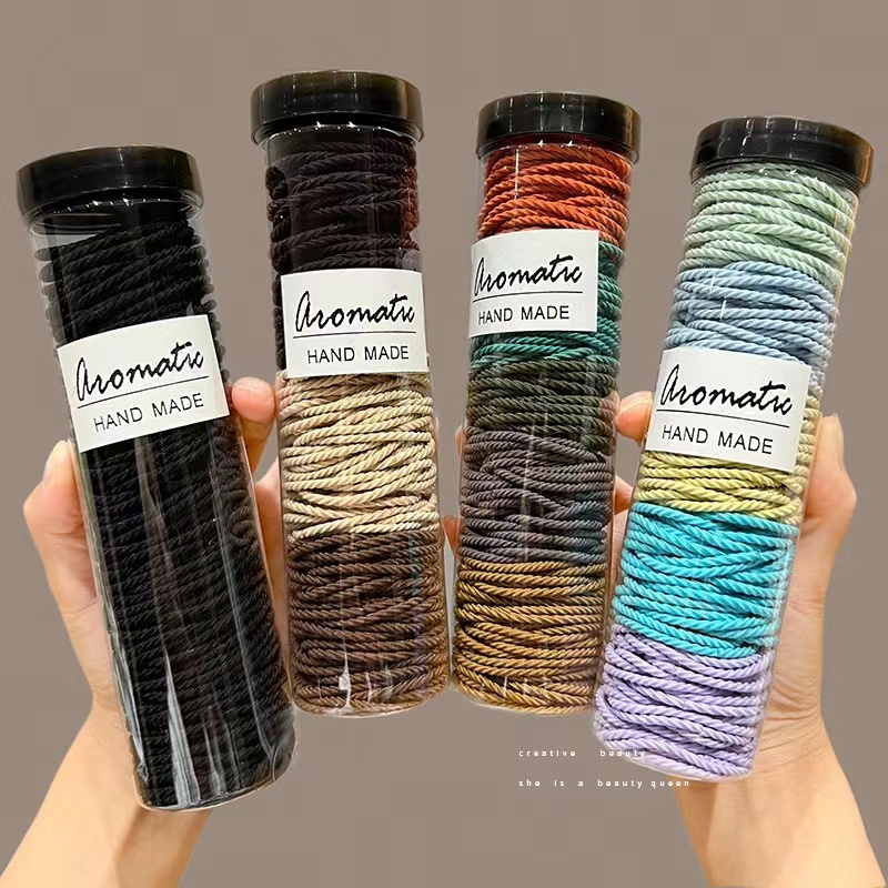 ยางรัดผม แบบยืดหยุ่นสูง ทนทาน สีดํา เรียบง่าย เครื่องประดับ สําหรับผู้หญิง 2023