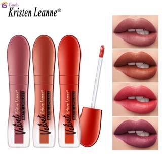 Matte Velvet Lip Glaze ลิปสติกลิปกลอสสีง่ายเป็นธรรมชาติกันน้ำ【Goob】