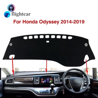 Flightcar แผ่นแดชบอร์ด ผ้าโพลีเอสเตอร์ กันลื่น สีดํา สําหรับ Honda Odyssey 2014~2019