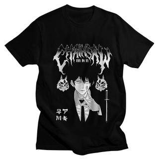 tshirt เสื้อยืดแขนสั้น ผ้าฝ้าย พิมพ์ลายอนิเมะ Chainsaw Man Warrior Denji โอเวอร์ไซซ์ สไตล์ญี่ปุ่น แฟชั่นฮาราจูกุ สําหรับ