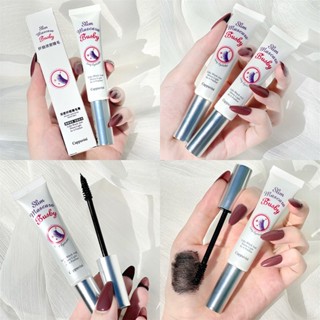 Cappuvini Small White Tube Toothpaste Tube Mascara Brown Black Series Mascara Natural Curling Eyelash Makeup Lengthening Eyelash Mascara