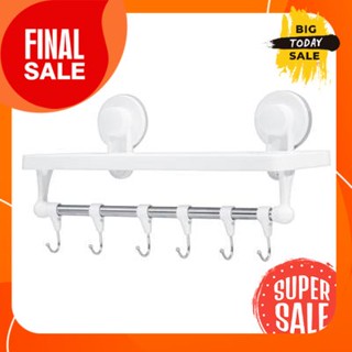 ชั้นวางของติดผนังพร้อมขอแขวน KASSA รุ่น KS-5180 สีขาวWall shelf with hook, model KS-5180, white