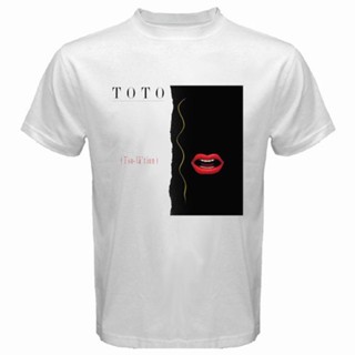 Lyzh เสื้อยืดลําลอง แขนสั้น คอกลม พิมพ์ลายวงร็อค TOTO สีขาว สีดํา แฟชั่นสําหรับผู้ชาย ไซซ์ S-3XL