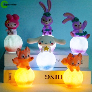 โคมไฟกลางคืน LED รูปการ์ตูนอนิเมะ Kuromi Melody Cinnamoroll LinaBell 3D สําหรับตกแต่งห้องนอนเด็ก