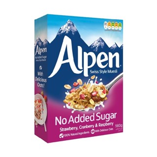 อัลเพนโนแอดเด็ดชูการ์มูสลีสตรอเบอรี560กALPEN STRAWBERRY MUESLI NSG560 G.