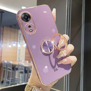 ใหม่ เคสโทรศัพท์มือถือแบบนิ่ม พร้อมแหวนขาตั้ง หมุนได้ สําหรับ OPPO Reno8 T Reno7 Z Pro A78 A17K A17 A77S A77 A57 5G 4G Reno 8 8T 8Z 8Pro 7 7Z 7Pro Reno8T 2023