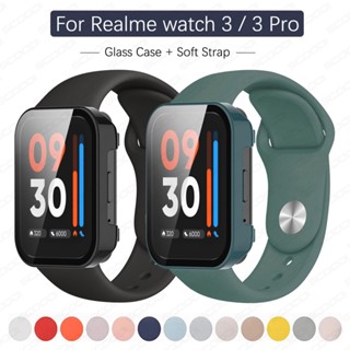 2in1 สายคล้อง พร้อมเคสป้องกันกระจก สําหรับ Realme Watch 3 / 3 Pro Smart Watch Band + Cover