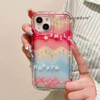 เคสโทรศัพท์มือถือ TPU ใส แบบนิ่ม ลายหน้ายิ้ม สีรุ้ง กันกระแทก สําหรับ Iphone 7Plus XR 11 13 12 14 Pro Max 6 6s 8 Plus X Xs Max SE 2020