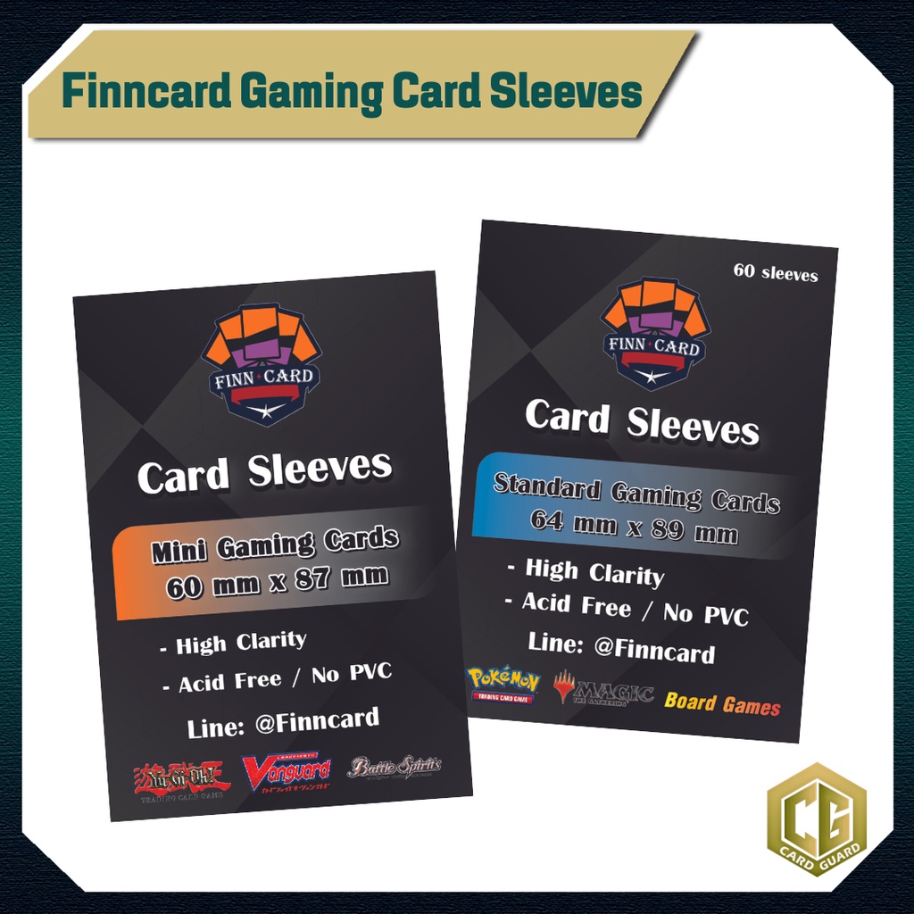 [Card Guard] Finncard Gaming Sleeve สลีฟ ซองใสสำหรับใส่การ์ดเกมส์ ราคาถูก One Piece/ Pokemon/ Yu-Gi/ VG/ Battle Spirit