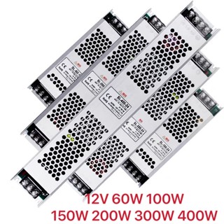 Switching Power Supply สวิตชิ่งเพาเวอร์ซัพพลาย 12V 5A 8.3A 12.5A 16.7A 25A 33.3A CCTV LED Slim Design 60W-400W (สีเงิน)