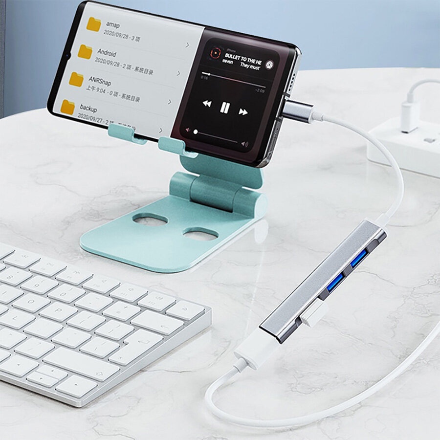 USB HUB ความเร็วสูง 4 พอร์ตฮับ USB 3.0 Type-C HUB Adapter สำหรับ PC /NOTEBOOK /LABTOP อุปกรณ์เสริมคอมพิวเตอร์