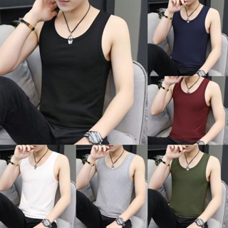 【พร้อมส่งมอบ M-5XL】เสื้อแขนกุดสีล้วน พอดีหลวม สบายๆ กีฬาเสื้อกั๊ก เรโทร แฟชั่นฤดูร้อน เสื้อยืดแขนกุด oversize ผ้านุ่ม ใส่ได้ทั้งผู้หญิง และผู้ชาย