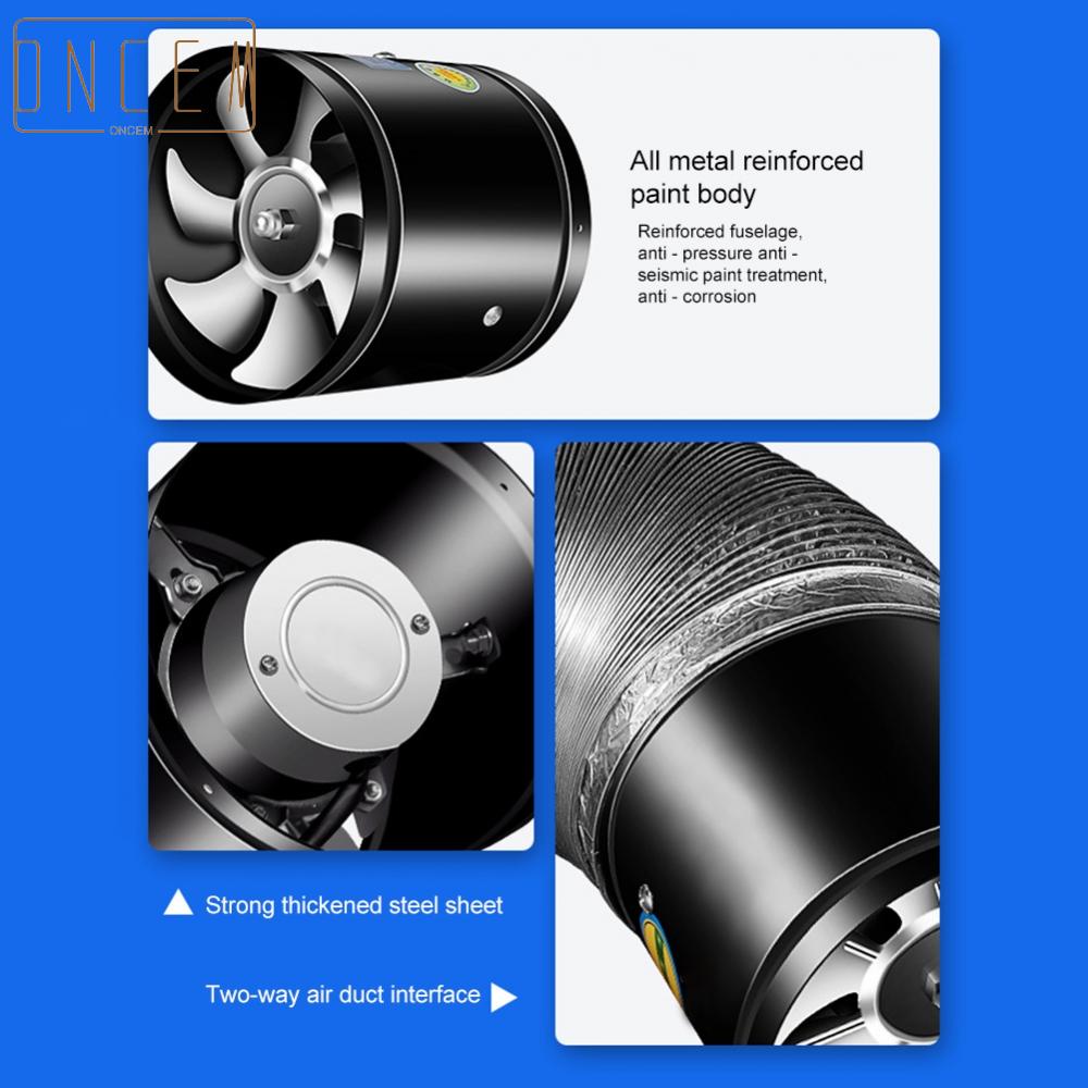 【ONCEMOREAGAIN】100 mm Extractor Fan, Smoke Extractor Duct Fan 140 m³/h Inline Pipe Fan Quiet