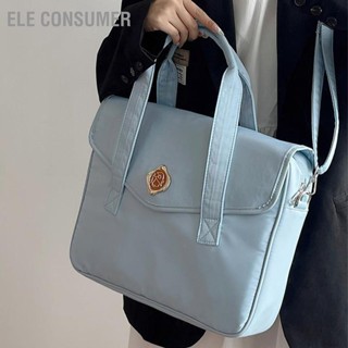  ELE Consumer เคสแล็ปท็อปผ้าใบทนทานความจุขนาดใหญ่สไตล์เรียบง่ายแขนแล็ปท็อปอเนกประสงค์สำหรับผู้หญิงสำนักงานกลางแจ้ง