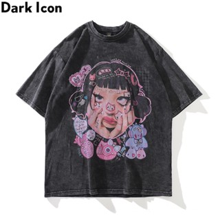 เสื้อยืด ผ้าฝ้าย พิมพ์ลาย Dark Icon No Hand Feeling สไตล์ฮิปฮอป โอเวอร์ไซซ์ สําหรับผู้ชายS-5XL_04