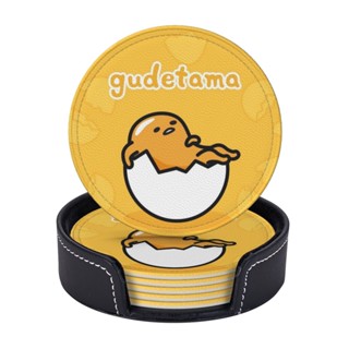 Gudetama แผ่นรองแก้วหนัง ฉนวนกันความร้อน สําหรับแก้วกาแฟ ชา 6 ชิ้น