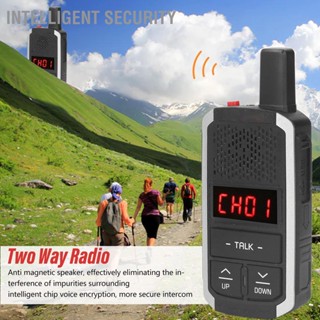 Intelligent Security วิทยุสื่อสารขนาดเล็ก 3W 400‑470MHz 16 Channel สัญญาณเสถียรน้ำหนักเบาวิทยุสองทางชาร์จผ่าน USB Talkabout Radio