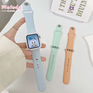 สายนาฬิกาข้อมือซิลิโคน พิมพ์ลายนูน สําหรับสมาร์ทวอทช์ iwatch 8 7 6 5 4 3 45 44 42 41 40 38 มม.