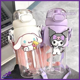 600มิลลิลิตร Kuromi Sanrio ขวดน้ำ Tritan วัสดุ Bpa ฟรีที่มีความปลอดภัยล็อครั่วหลักฐานการ์ตูนแบบ-AME1