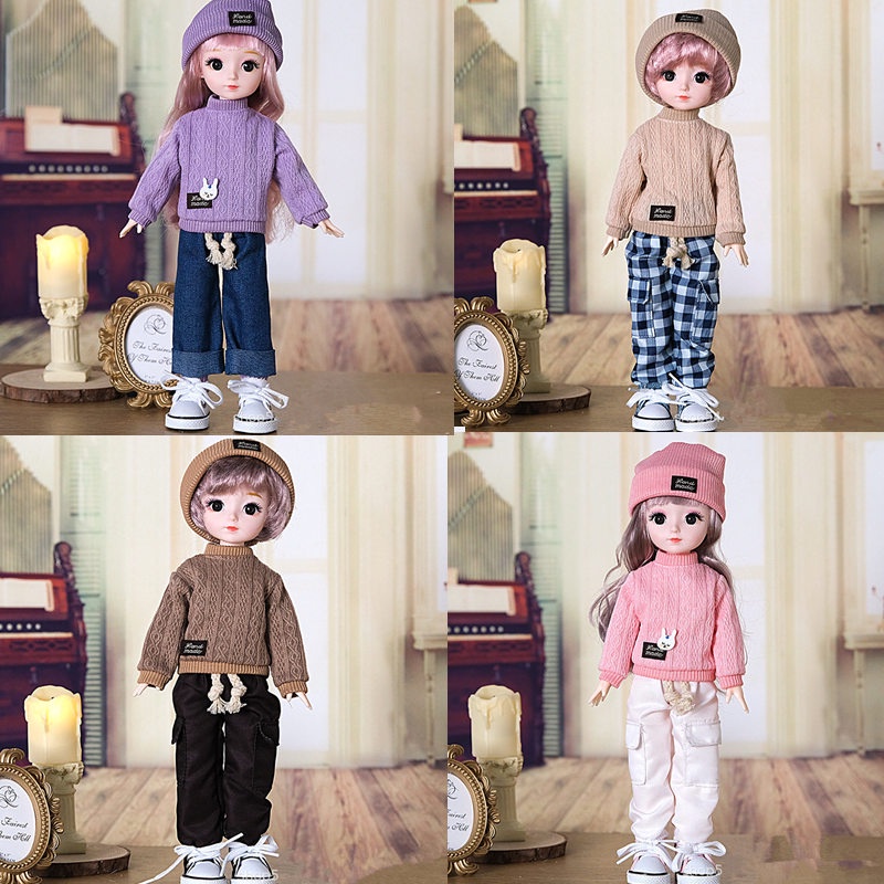ใหม่ BJD ตุ๊กตาอ้วน 1/6 32 ซม. แต่งตัวตุ๊กตา DIY ของเล่น รวมเสื้อผ้า และรองเท้าผ้าใบ