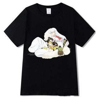 4R9P 【In stock】New Summer Yashahime T-shirt Inuyasha Cotton Tshirt Men Loose Casual Top Tee Men Clothes_01