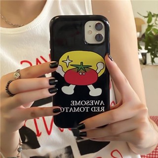 เคสโทรศัพท์มือถือ กันกระแทก ลายมะเขือเทศ สไตล์เกาหลี เคสไอโฟน สําหรับ Apple iPhone14 7 8 Plus Xs XR 11 12 Pro Max 13 mini น่ารัก สวย ความงาม เคส ไอ โฟน  เคส โทรศัพท์ กรณี SE