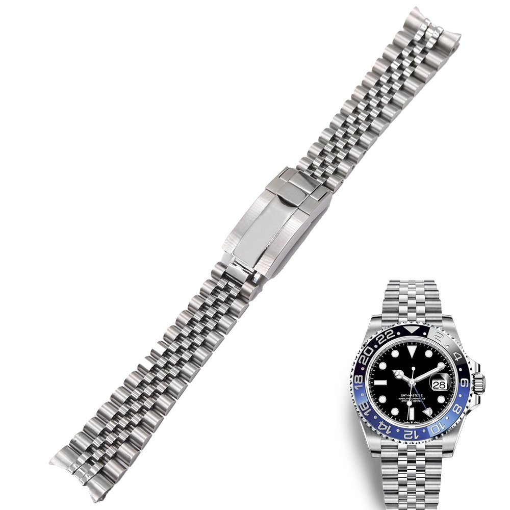 สําหรับ Rolex GMT Master II สายนาฬิกาข้อมือ สเตนเลส เปลี่ยนได้ สายนาฬิกาข้อมือ Jubilee พร้อมเข็มกลัด Oyster 20 มม.