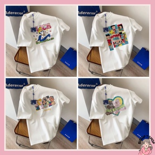 พร้อมส่ง เสื้อยืดแฟชั่นเกาหลี เสื้อยืดลายการ์ตูน เสื้อยืดทรงหลวม oversize เสื้อยืดคอกลมแขนสั้น