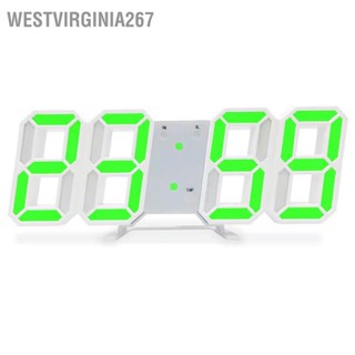 Westvirginia267 นาฬิกาปลุกติดผนัง Led 3D สไตล์มินิมอล สําหรับบ้าน สํานักงาน ห้องนั่งเล่น