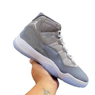 【ของแท้ 100% 】รองเท้ากีฬา รองเท้าบาสเก็ตบอลลําลอง Air Jordan 11 "Cool Grey" 2021 aj11 สําหรับผู้ชาย