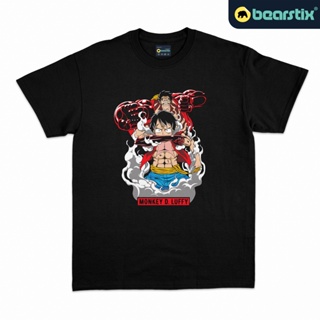 oversize T-shirt Bearstix - เสื้อยืด ลายการ์ตูน Monkey D Luffy Kaos Gear 4 Baju Mugiwara One Piece สไตล์สตรีท S-5XL